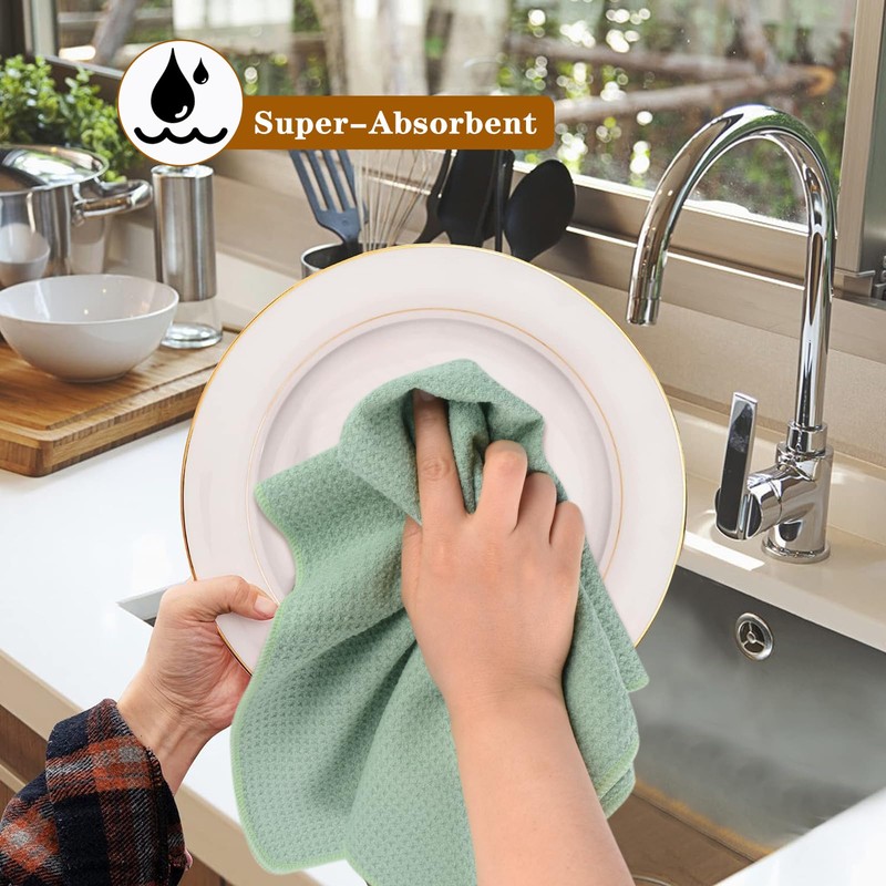 VIVOTE 3 Pack Microfibre Tea Towels Thick Tea Towels for
