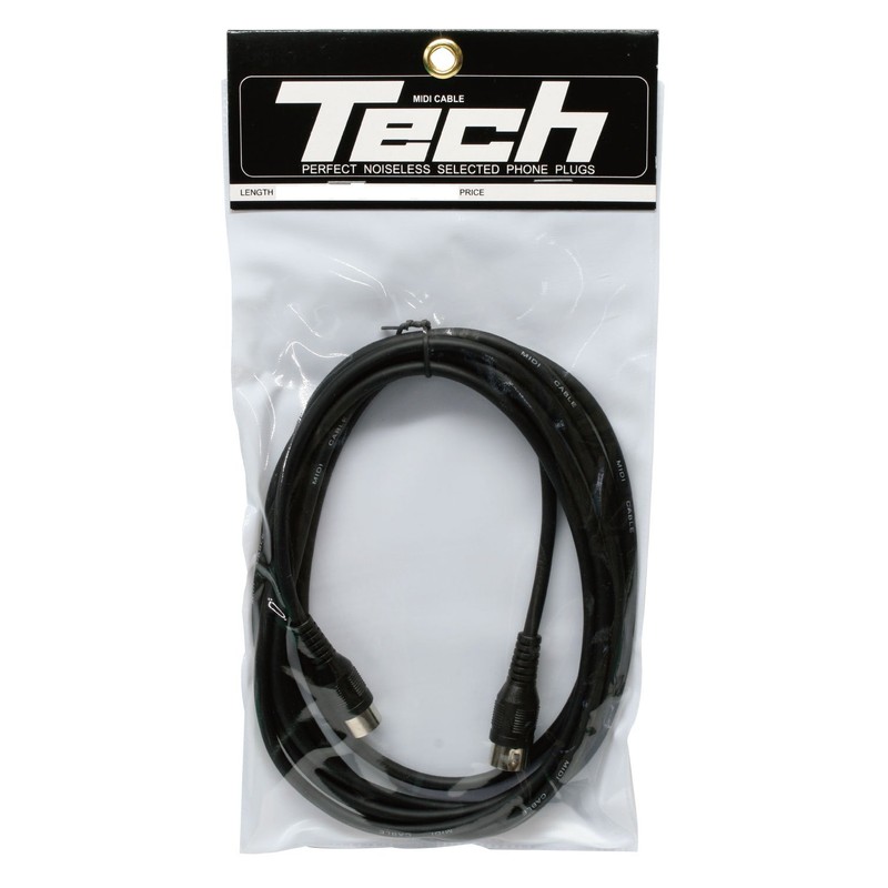 Kikutani Tech MIDI Cord, 19.7 inches (50 cm), TM-50, Black