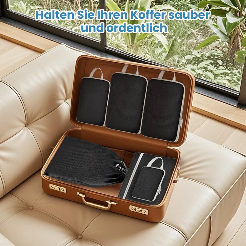 MEUVO Compression Packing Cubes for Travel - Extremely Space-Saving Suitcase