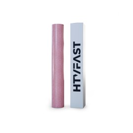 HTVFast Glitter HTV Vinyl Rolls Heat Transfer Vinyl - 11.8" x 10' Roll - Adhesive & Flexible PU Material - Easy to Cut, Weed & Transfer with Home Iron - Works on Plastic, Wood, Ceramic & Fabric (Pink)