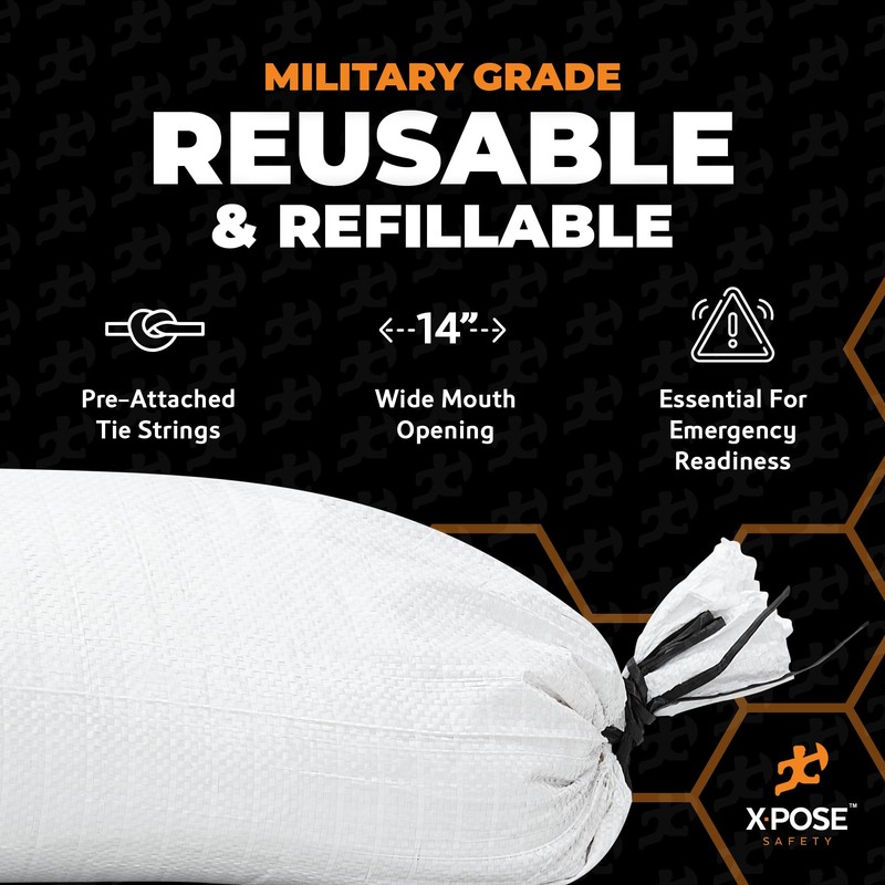 Xpose Safety Heavy Duty Sand Bags with Tie Strings –
