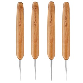 YFFSFDC Hair Braiding Dreadlock Braiding Tools Crochet Hooks Soft Touch Steel 0.5mm 0.75mm Dreadlocks Crochet Dreadlock Needle Tools Set of 4