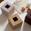 2 Pack Rattan Tissue Box Cover Square, Wicker Tissue Box