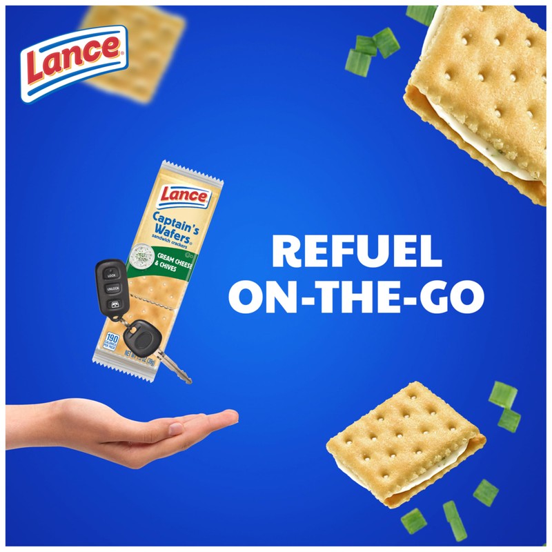 Lance Sandwich Crackers, Captain's Wafers Cream Cheese and Chives, 10