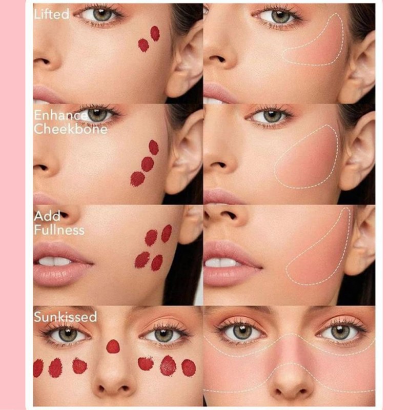 Long-Wearing Liquid Blush Makeup Stick, Natural Color, Waterproof, Lightweight for