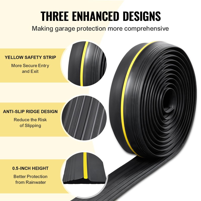 VEVOR Garage Door Threshold Seal Strip, 20 FT Universal Garage