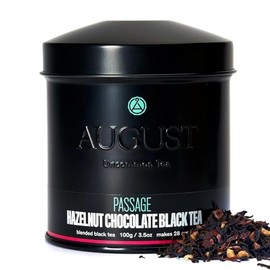 August Uncommon Passage Black Tea – Rich and Indulgent Blend with Notes of Roasted Nuts and Dark Cocoa – Loose Leaf Tea Caffeinated for Daily Enjoyment in a 3.5oz Tea Bag Tin Packaging (28-56 Cups)