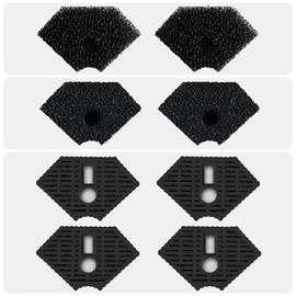 VCRAZE Turtle Tank Replacement Filter Media, Reptile Filter Replacement Parts, Including 2 x Coarse Sponge, 2 x Fine Sponge & 4 x Activated Carbon, for 10-40 Gal