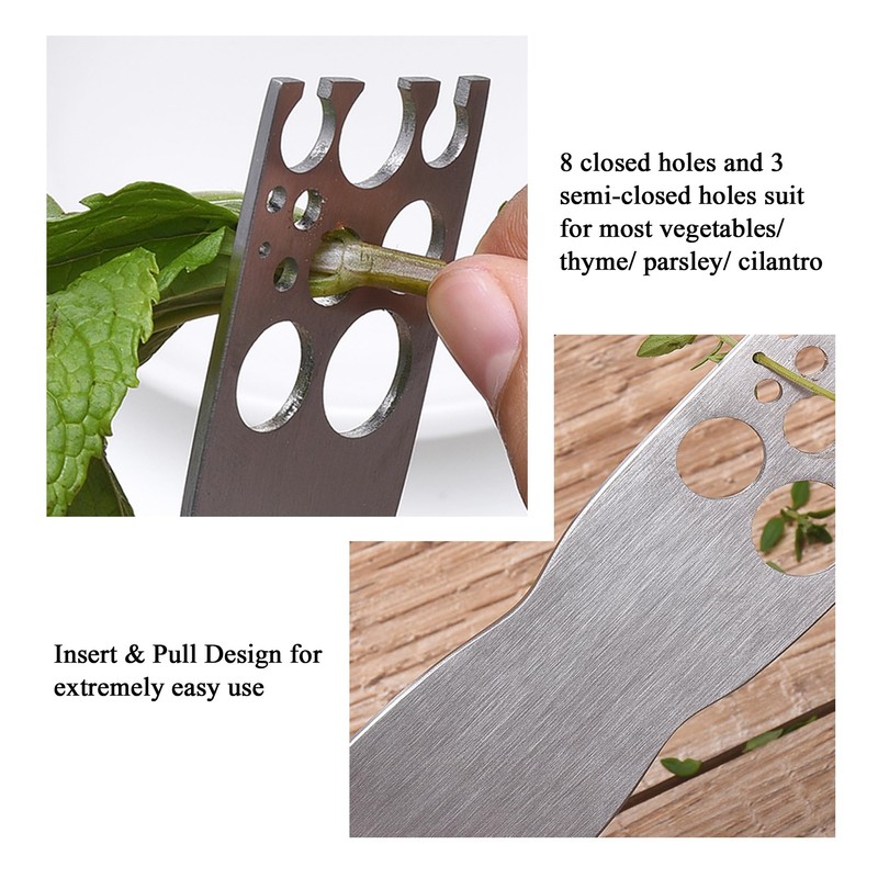 Stainless Steel Herb Strippers, 11 Holes, Kitchen Leaf Stripping Tool