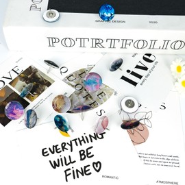 24Pcs Push Pins, Decorative Pushpins and Tacks,Thumb Tacks for Bulletin Board, Cork Board Thumbtacks, Cute Thumb Tacks for Office Decorative(Marble Pattern)