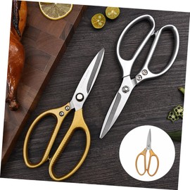 NOLITOY Heavy Duty Kitchen Shears Multifunctional Food Scissors with Sawtooth Scale Remover Ergonomic Slip Handle for Poultry Chicken Meat Seafood Bbq Cooking
