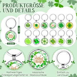 Kasyat Pack of 12 Lucky Charm Key Fob Clover Key Chain Lucky Pendant Good Luck Gifts Leaving Gift for Colleagues Lucky Gift for Women Girlfriend Colleague New Job, as shown in the picture