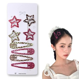 Y2k Leopard Hair Clips Barrettes Snap Hair Clips Pins for Thin Thick Hair Leopard Hair Accessories for Women BB Star Side Hair Clips Hairpins 2000s Leopard Print Hair Barrettes French Leopard Hair Pin