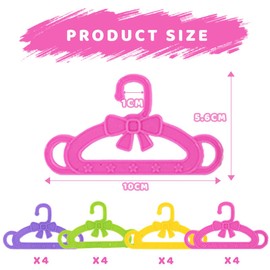 FENQURO 16 Pcs Baby Clothes Hangers, Dolls Baby Born Accessories, Baby Clothes Hangers for Baby Born Wardrobe, Dolls Wardrobe, Baby Born Clothes Hanger for Doll Clothes in 43 cm