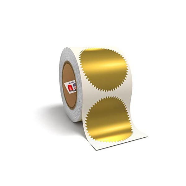 Kenco Gold Metallic 2” Serrated Edge Sealing Stickers – for