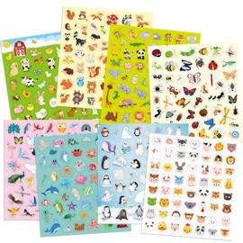 Animal Stickers for Kids 8 Themes Cute Animal Sticker for Water Bottle Decor Scrapbook Ornament Supplies Party Favors Students Reward 800Pcs