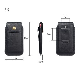 DFV mobile - Leather Cover Vertical Belt Case with Magnetic Closure for Razer Edge (2023) - Black