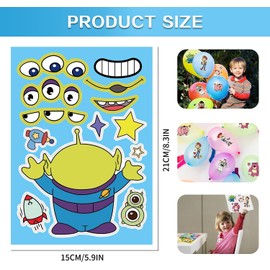 24 Sheets Cartoon Make a Face Stickers, Make Your Own DIY Stickers for Kids, Art Crafts Suitable for Birthday Party Supplies Gifts (Toy Inspired)