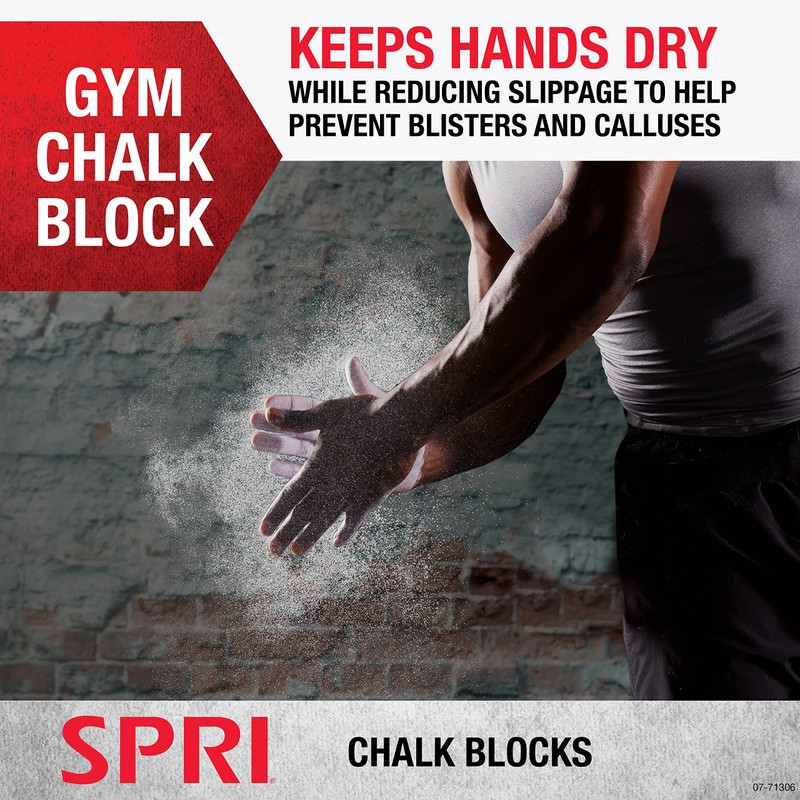 SPRI Chalk Block, 2oz. (8 Pack) for Gymnastics, Rock Climbing,