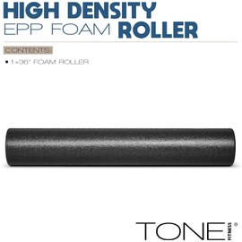 Tone Fitness High Density EPP Foam Exercise Foam Roller for Yoga, Pilates, Stretching, Massage, and Recovery | Multiple Sizes and Colors