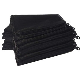 YING SI CHUANG WEI 10 Pack1mm Mesh Holes Aquarium Filter Bags, Fish Tank Media Mesh Bags with Plastic Zipper for Charcoal Media, Bio Balls, Ceramic Rings, Ammonia Remover (Large 5.9"*7.87, Black)