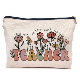 IWXYI Teacher Gifts,Teacher Gifts For Women,Teacher Women's Makeup Make Up Bag Zipper Pouch Travel Toiletry Gifts For Women Teacher,Teacher Appreciation Gifts
