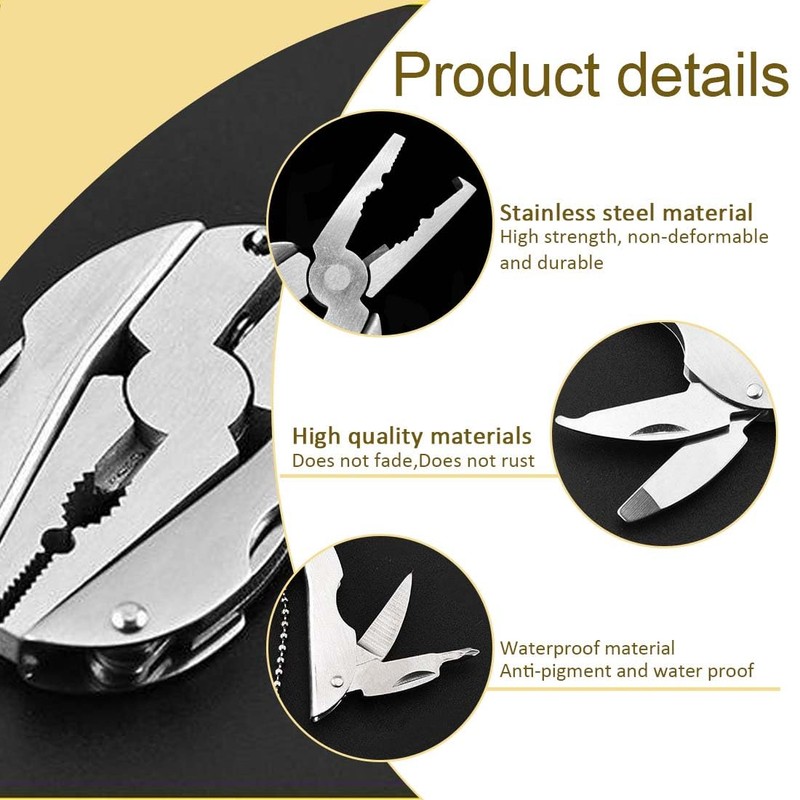 UEAVOID Car Keychain, Portable Mini Outdoor Hand Tool Multitool Pliers