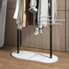 Freestanding Clothing Rack with Marble Base,Modern Black Arch Garment Rack