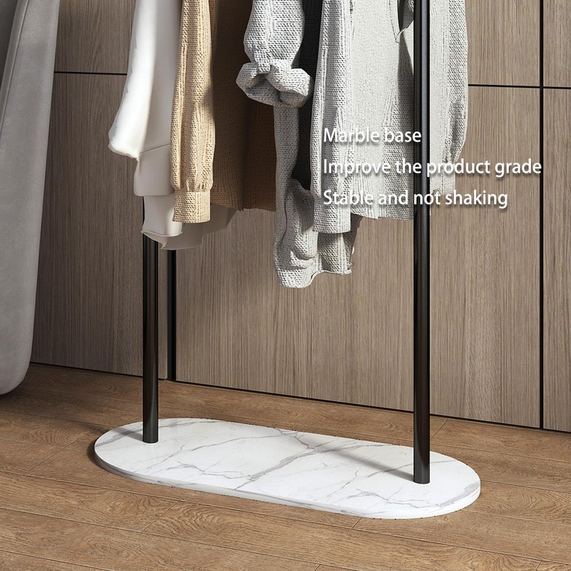 Freestanding Clothing Rack with Marble Base,Modern Black Arch Garment Rack