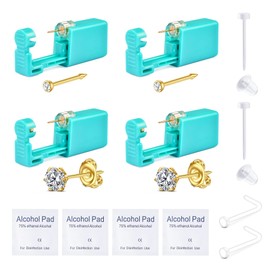 QWALIT Ear and Nose Piercing Kit Ear Piercing Kit Gold Nose Piercing Kit Nose Gun Piercing Kit Ear Piercing Gun Kit Disposable Earring Piercing Kit Self Piercing Kit at Home