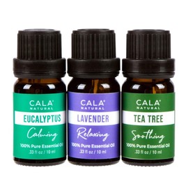 CALA - aceites/esencias para baño, aromaterapia (3 frascos, eucalipto, lavanda y tea tree)