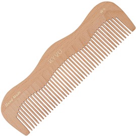 KYVU W4 Handmade 17.8 cm Coarse-Tooth Wooden Comb – Steam Beech