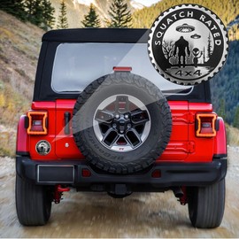 Squatch Aliens Badge Rated Cars Emblem, 4 x 4 Metal Automotive Bigfoot Badge 3D Metal Car Badges Emblems Round Emblem Decals Car Badge Decals Stickers for Jeep Wrangler Vehicles SUV Trucks