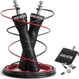 Weighted Jump Rope for Fitness, Home Gym, Boxing Workout Equipment | Adjustable Length, Portable, Men Women Kids CrossFit HIIT Interval Training (Skydive) (Dracula)