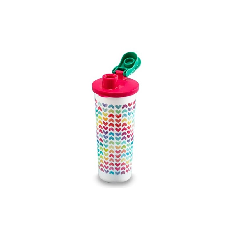 Guateplast Set de 3 Vasos con Tapa de Plástico