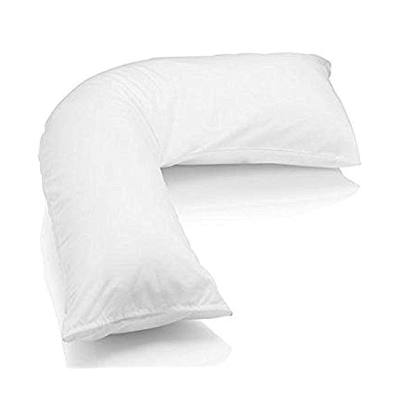 Orthopedic V-Shaped Pillow with Pillowcase Extra Filled Hollow Fiber Extra