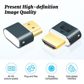 Wowfast HDMI Dummy Plug, HDMI Dongle Virtual Monitor Display Emulator 4K @ 60Hz for Windows Mac OSX Linux (with Indicator Light) Pack of 3