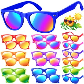 YADIYA Kids Sunglasses Bulk, Party Favors for Kids 4-8, 24 pack Neon Toddler Sunglasses For Boys Girls, UV 400 Protection, Goodie Bags Stuffers, Great Gift For Birthday, Beach, Pool Party Supplies