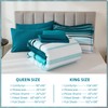 Teal Queen Comforter Set 7 Pieces, Blue Boho Striped Bed