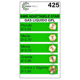 Set of 5 Gas Hob Nozzles 6MB GPL Compatible with Ariston for Indesit for Zanussi for Electrolux ONIX TECH