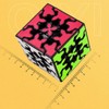Gear 3x3x3 Speed Cube with Three-Dimensional Gear Structure