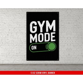 Damdekoli Gym Mode - Home Gym Banner - Motivational Workout Decor - Fitness Wall Art - V2 - 60 x 100 Inches
