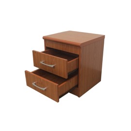 Hodedah 2 Drawer Nightstand, Cherry, 21.65 in x 48.03 in x 72.83 in