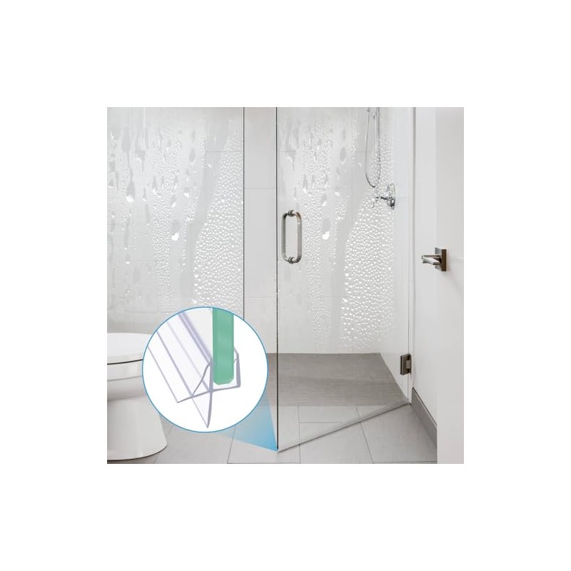 Frameless Shower Door Bottom Seal Shower Sweep with Drip Rail