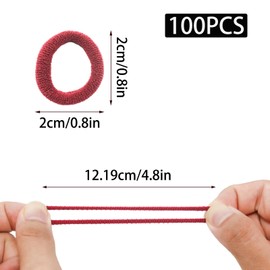 Yinluluna 100PCS Mini Hair Ties, Multicolor Small Soft Hair Elastics Ponytail Holder, Seamless Nylon Bands for Women Girls(Dark Color)