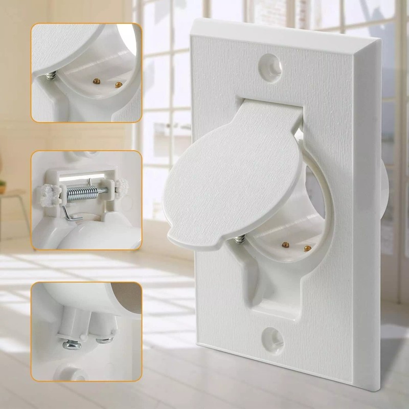 Hayden Central Vacuum Inlet-WHITE-Round Door Central Vacuum - High Quality!