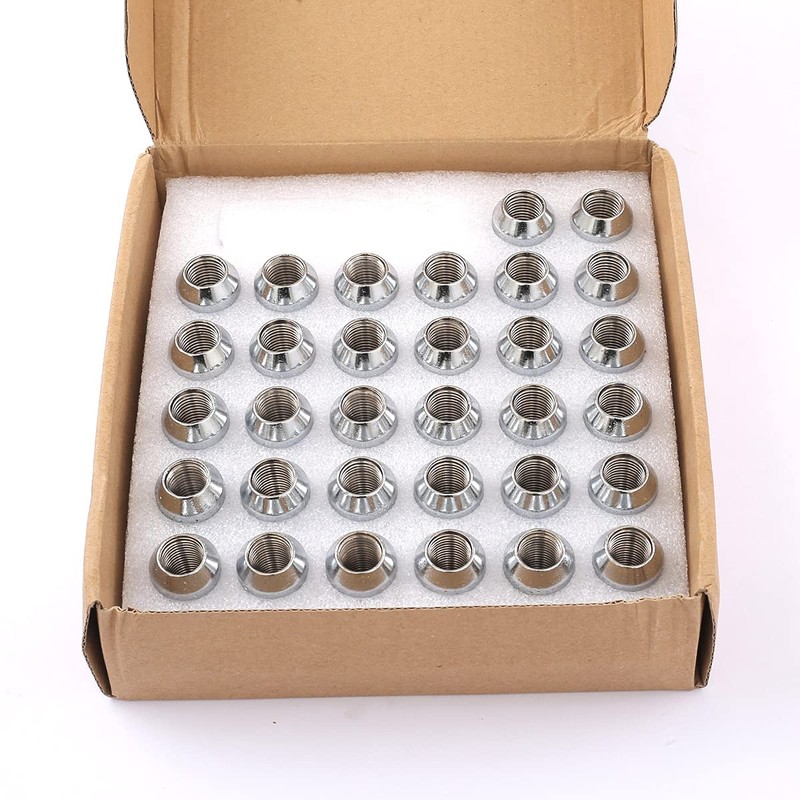 DCVAMOUS 24 PC 14x1.5 Lug Nuts Chrome 19mm Hex Compatible