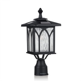 Kemeco ST4328Q-A Solar Post Light Outdoor Cast Aluminum Exterior LED Lamp Fixture for Garden Gate Yard Pole Pillar Driveway Pathway Deck