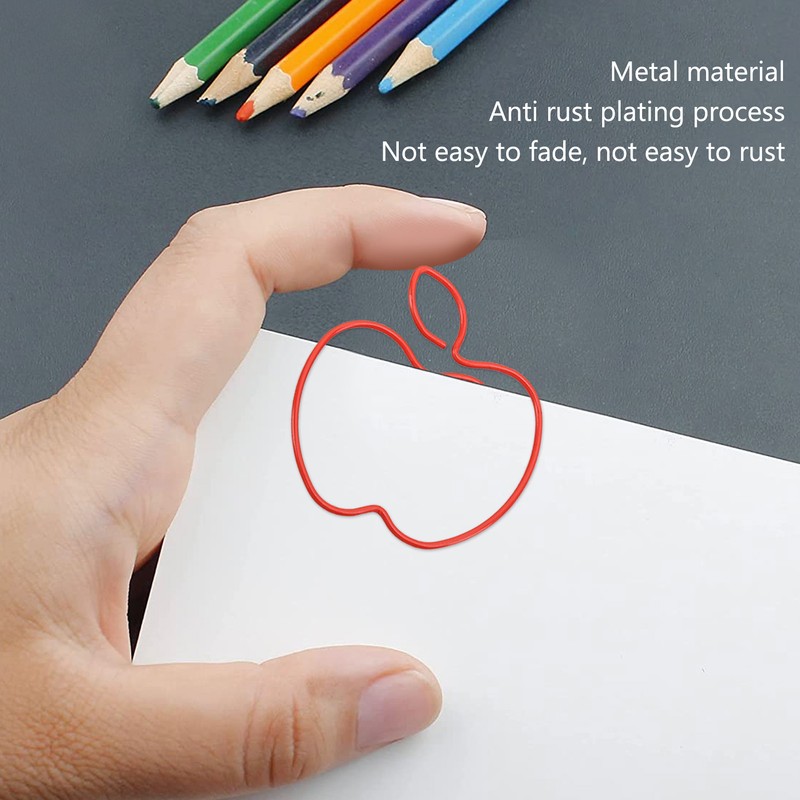 100pcs Fruit Paper Clips Cute Bookmark Pare Clips Portable Funny