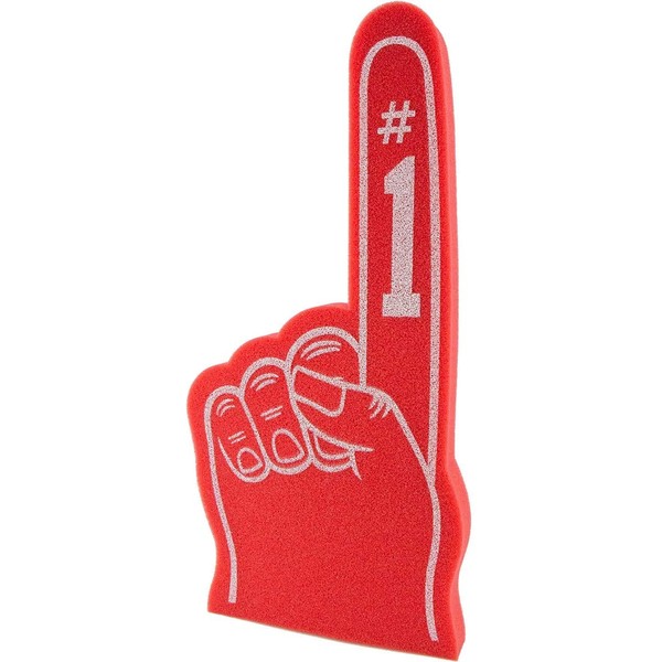 Giant Foam Finger 18 Inch- Number 1 Universal Foam Hand for All Occasions - Cheerleading for Sports - Exciting Vibrant Colors use as Celebration Pom Poms- Great for Sports Events Games School Business